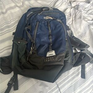 The North Face Men's Navy and Dark Green Backpack